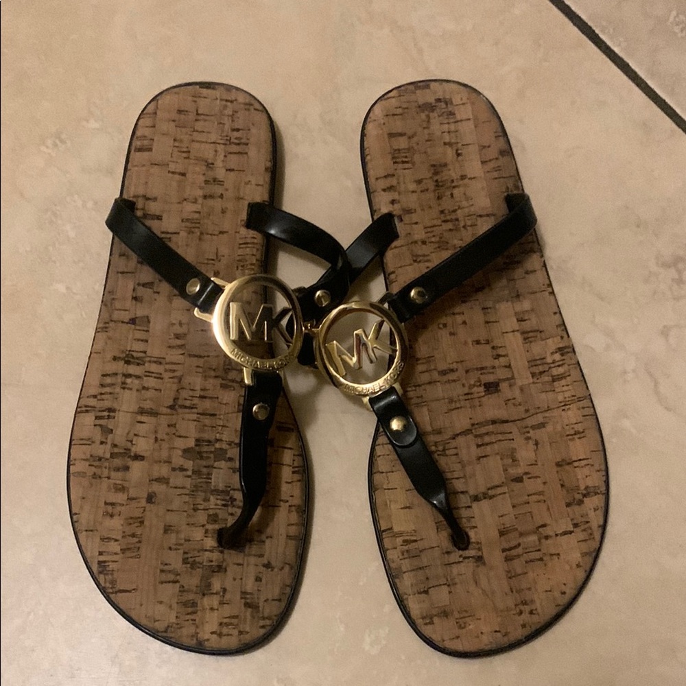 Michael Kors Black and Gold Sandals